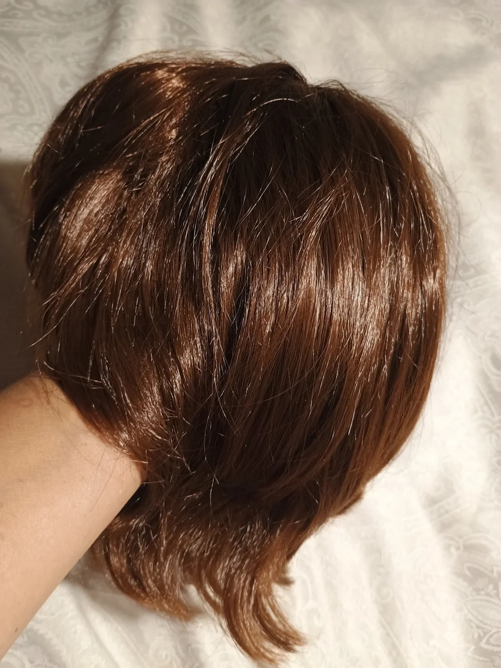 Short Layered Wig in Warm Brown